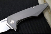 Koenig Mini Goblin - Sea Patterned Handle - Brightwashed Blade with Polished Flats - Silver Anodized Spacer & Hardware MG12211111 - Northwest Knives
