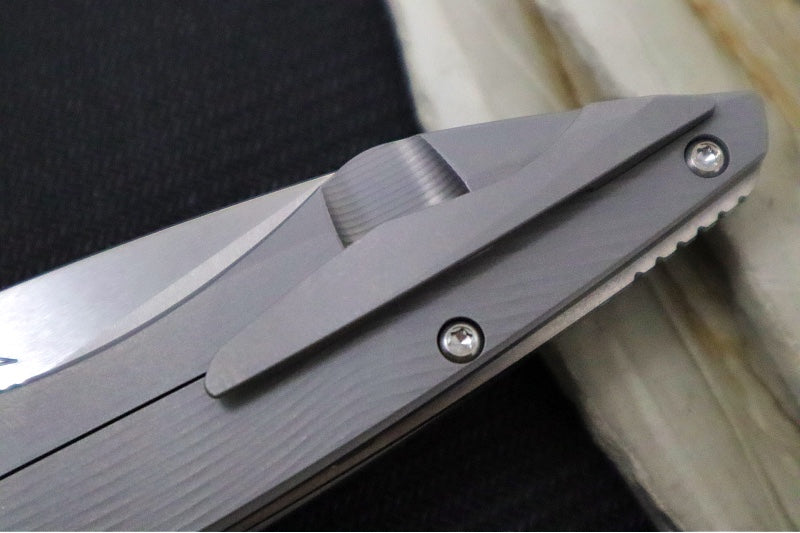 Koenig Mini Goblin - Sea Patterned Handle - Brightwashed Blade with Polished Flats - Silver Anodized Spacer & Hardware MG12211111