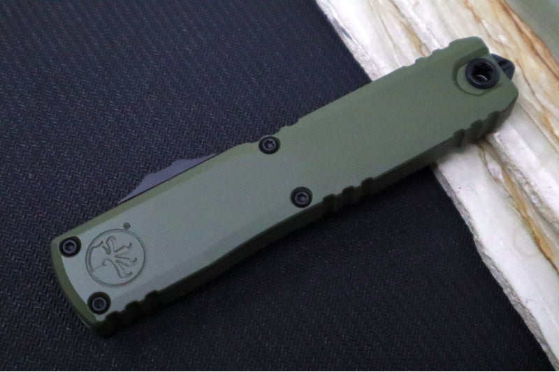Microtech Ultratech ZBP (Zero Blade Play) OTF - Black Finish / Single Edge / OD Green Anodized Aluminum Handle 1121-1OD