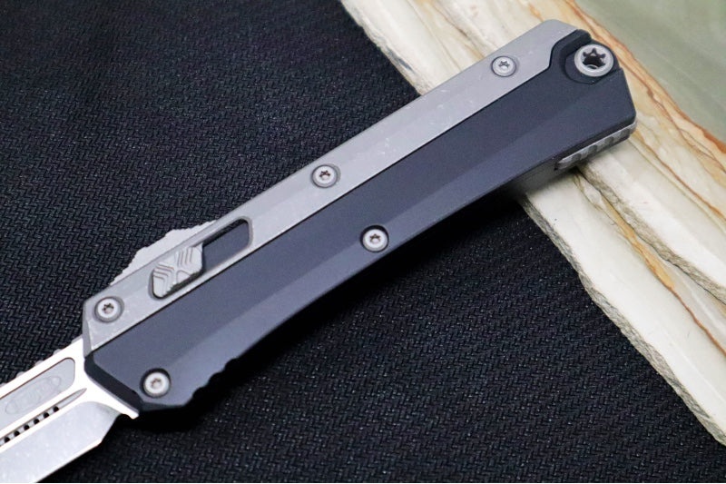 Microtech Glykon OTF - Bayonet Blade / Apocalyptic Finish / Nickel Boron Internals / Aluminum & Titanium Handle Scales 184-10AP