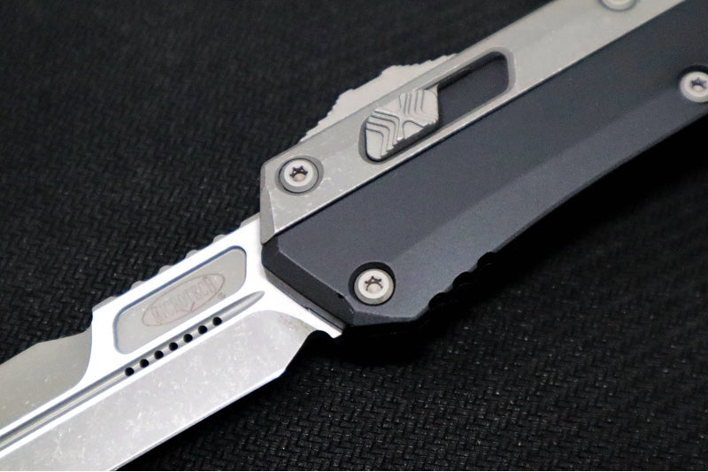 Microtech Glykon OTF - Bayonet Blade / Apocalyptic Finish / Nickel Boron Internals / Aluminum & Titanium Handle Scales 184-10AP