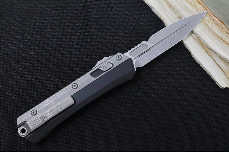 Microtech Glykon OTF - Bayonet Blade / Apocalyptic Finish / Nickel Boron Internals / Aluminum & Titanium Handle Scales 184-10AP