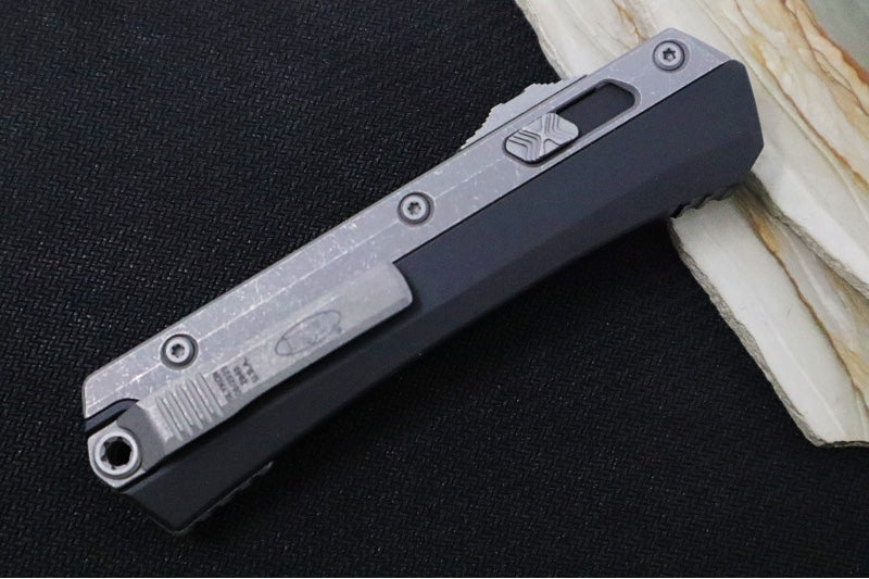 Microtech Glykon OTF - Bayonet Blade / Apocalyptic Finish / Nickel Boron Internals / Aluminum & Titanium Handle Scales 184-10AP - Northwest Knives