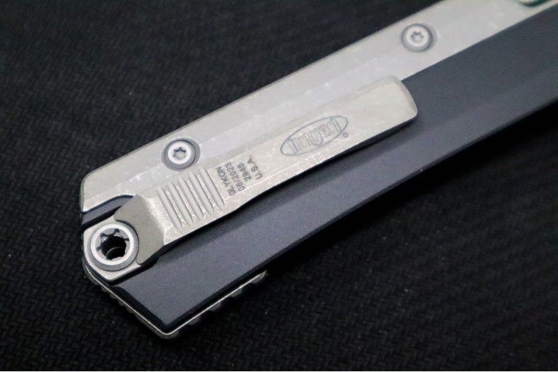 Microtech Glykon OTF - Bayonet Blade / Apocalyptic Finish / Nickel Boron Internals / Aluminum & Titanium Handle Scales 184-10AP - Northwest Knives