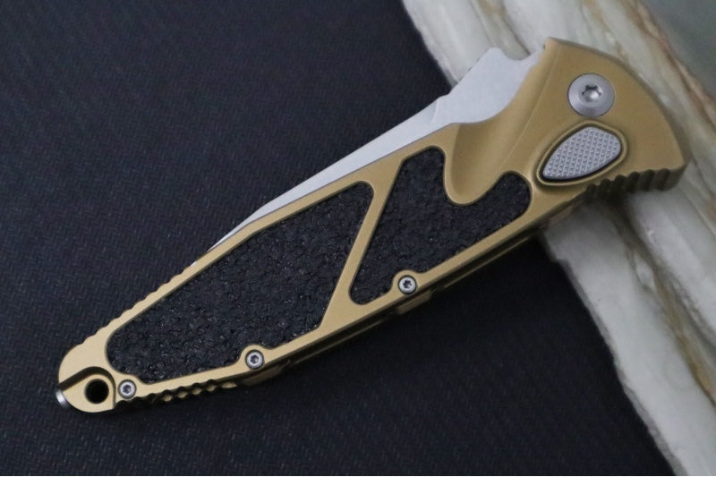 Microtech SOCOM Elite Auto- Stonewashed Blade / Tan Handles w/ Black Inserts 160-10TA