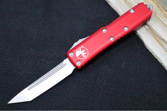 Microtech UTX-85 OTF - Tanto Blade / Stonewash Blade / Red Anodized Aluminum - 233-10RD