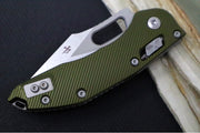 Microtech Stitch RAM-Lock Manual - Spear Point Blade / Stonewash Finish / OD Green Fluted Anodized Aluminum Handle 169RL-10FLOD - Northwest Knives
