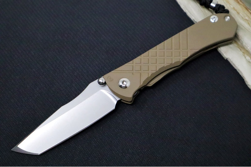 Chris Reeve Umnumzaan Exclusive - Tanto Blade / CPM-Magnacut Steel / Flat Dark Earth Cerakote Handle / Black Knotted Lanyard with Bead UMN-1610