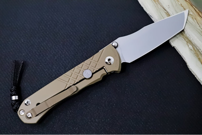 Chris Reeve Umnumzaan Exclusive - Tanto Blade / CPM-Magnacut Steel / Flat Dark Earth Cerakote Handle / Black Knotted Lanyard with Bead UMN-1610