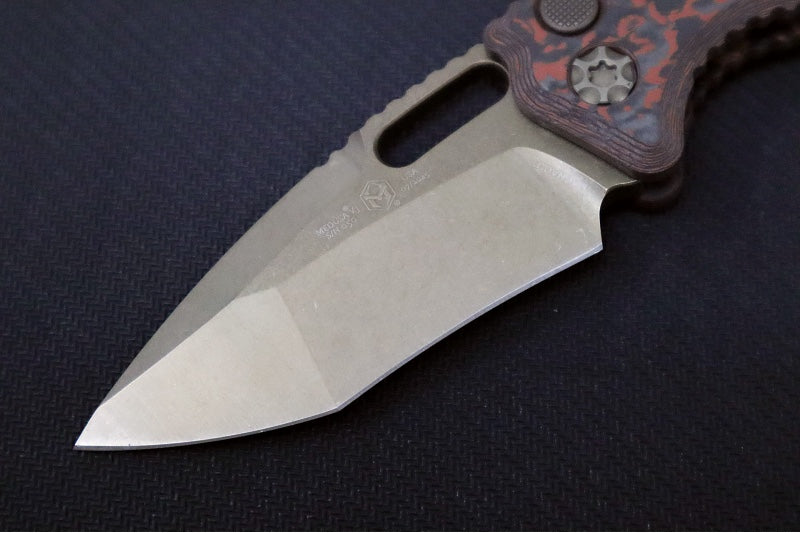 Heretic Knives Medusa Auto - Recurve Bronzed Finished Blade / Blood Red Camo Carbon Fiber Handle / CPM-Magnacut Steel H012-7A-RD/CC