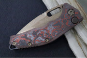 Heretic Knives Medusa Auto - Recurve Bronzed Finished Blade / Blood Red Camo Carbon Fiber Handle / CPM-Magnacut Steel H012-7A-RD/CC - Northwest Knives