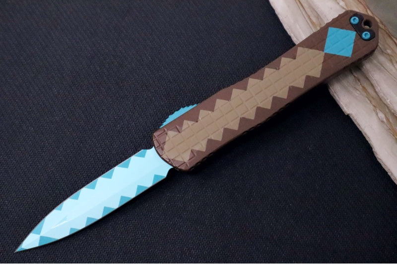 Heretic Knives Manticore-X Diamond Sword OTF - Frag Diamond Sword Cerakoted Aluminum Handle / Double Edge Dagger Blade / CPM-Magnacut Steel H032F-DIAMOND