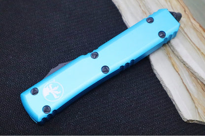 Microtech Ultratech OTF - Single Edge with Serrates / Black Blade / Turquoise Anodized Aluminum Handle 121-2TQW