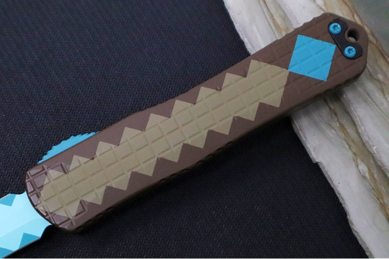 Heretic Knives Manticore-X Diamond Sword OTF - Frag Diamond Sword Cerakoted Aluminum Handle / Double Edge Dagger Blade / CPM-Magnacut Steel H032F-DIAMOND