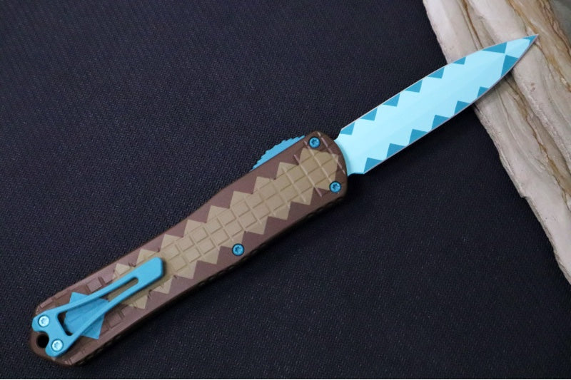 Heretic Knives Manticore-X Diamond Sword OTF - Frag Diamond Sword Cerakoted Aluminum Handle / Double Edge Dagger Blade / CPM-Magnacut Steel H032F-DIAMOND