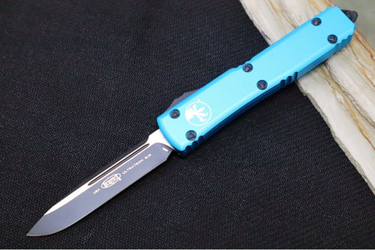 Microtech Ultratech OTF - Single Edge / Black Blade / Turquoise Anodized Aluminum Handle 121-1TQ