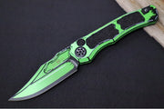 Heretic Knives Wraith Auto - Toxic Green Cel Shade Bowie / Toxic Green Cel Shaded Aluminum Handle H002-CS-TX - Northwest Knives