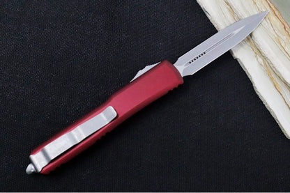 Microtech Ultratech OTF - Dagger Blade / Black Finish / Merlot Anodized Aluminum Handle 122-10APMR