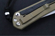 Chris Reeve Knives Large Sebenza 31 NWK Exclusive - Drop Point Blade / CPM-Magnacut Steel / Flat Dark Earth Cerakote Handle with Black Micarta / Black Lanyard with Silver Bead L31-1816 - Northwest Knives