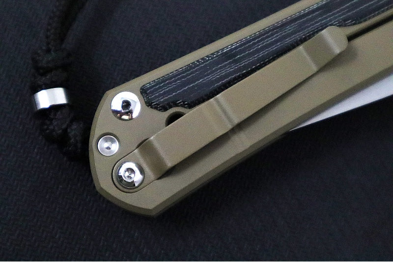 Chris Reeve Knives Large Sebenza 31 NWK Exclusive - Drop Point Blade / CPM-Magnacut Steel / Flat Dark Earth Cerakote Handle with Black Micarta / Black Lanyard with Silver Bead L31-1816 - Northwest Knives
