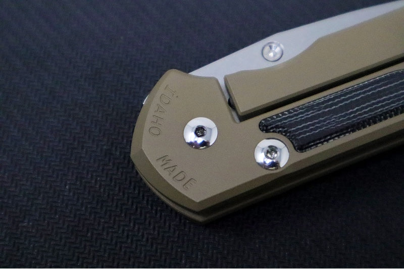 Chris Reeve Knives Large Sebenza 31 NWK Exclusive - Drop Point Blade / CPM-Magnacut Steel / Flat Dark Earth Cerakote Handle with Black Micarta / Black Lanyard with Silver Bead L31-1816