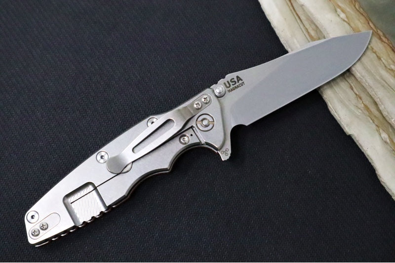 Rick Hinderer Knives Eklipse 3.5" Skinny - Hollow Ground Slicer Blade / CPM-Magnacut Steel / Orange G-10 & Titanium Handle