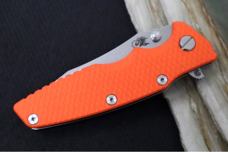 Rick Hinderer Knives Eklipse 3.5" Skinny - Hollow Ground Slicer Blade / CPM-Magnacut Steel / Orange G-10 & Titanium Handle - Northwest Knives