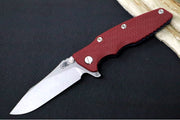 Rick Hinderer Knives Eklipse 3.5" Skinny - Hollow Ground Slicer Blade / CPM-Magnacut Steel / Red G-10 & Battle Blue Titanium Handle - Northwest Knives