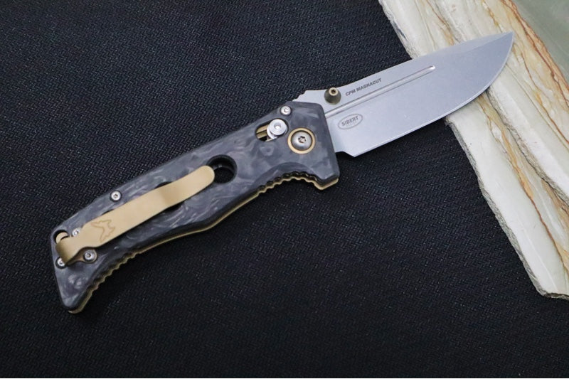 Benchmade 273-03 Mini Adamas - Drop Point Blade / CPM-Magnacut Steel / Black Marbled Carbon Fiber Handle