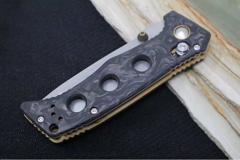 Benchmade 273-03 Mini Adamas - Drop Point Blade / CPM-Magnacut Steel / Black Marbled Carbon Fiber Handle
