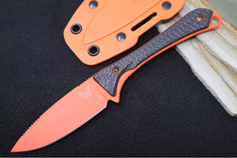 Benchmade 15201OR Altitude - Carbon Fiber Handle Scales / CPM-S90V Steel / Orange Cerakote Finish