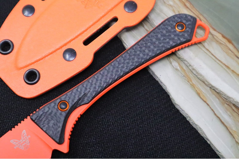 Benchmade 15201OR Altitude - Carbon Fiber Handle Scales / CPM-S90V Steel / Orange Cerakote Finish