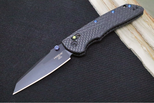 Hogue Knives Deka Collector Series - Black Cerakote Finish / Wharncliffe Blade / Carbon Fiber Handle / Green Tritium Axis Lock 24298-LIM