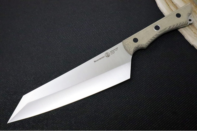 Messermeister - Overland Chef 8" - Nitro-B Blade Steel - Ultra-Rough Raw Canvas Micarta Handle - Handcrafted in Maniago, Italy