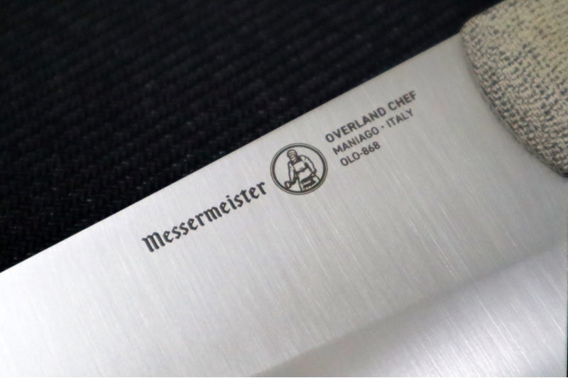 Messermeister - Overland Chef 8" - Nitro-B Blade Steel - Ultra-Rough Raw Canvas Micarta Handle - Handcrafted in Maniago, Italy