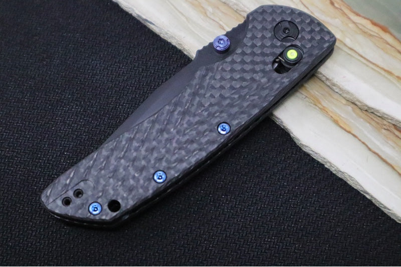 Hogue Knives Deka Collector Series - Black Cerakote Finish / Clip Point Blade / Carbon Fiber Handle / Green Tritium Axis Lock 24299-LIM