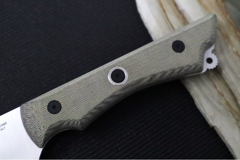 Messermeister - Overland Chef 8" - Nitro-B Blade Steel - Ultra-Rough Raw Canvas Micarta Handle - Handcrafted in Maniago, Italy