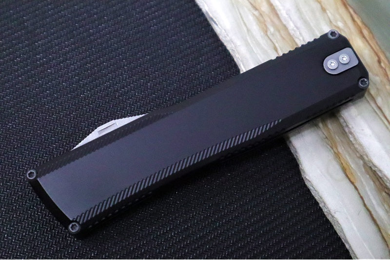 Axial Knives SHIFT V_3 OTF - Black Anodized Aluminum Handle & Stonewashed Hardware / Stonewashed Wharncliffe Blade / CPM-Magnacut Steel