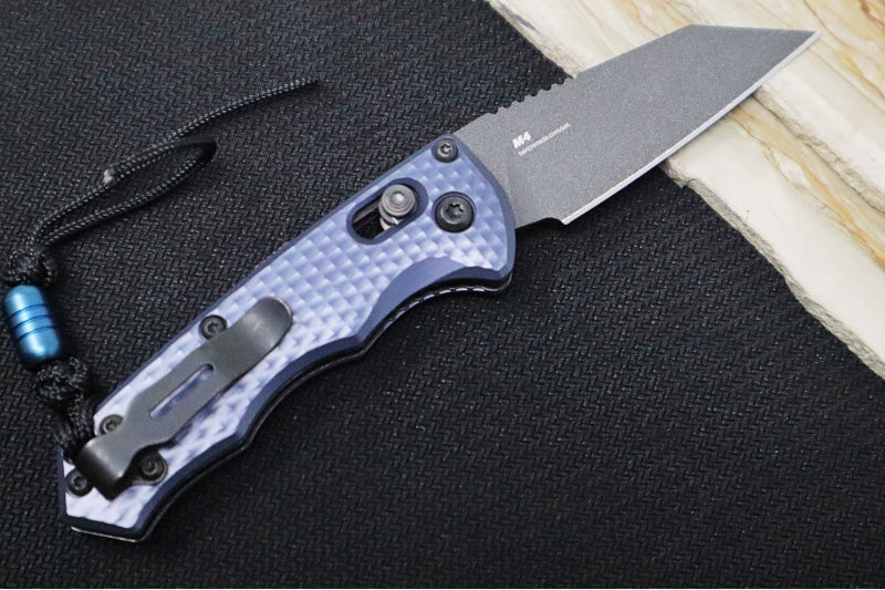 Benchmade 2900BK Full Immunity Auto - Cobalt Black Cerakote Finish  / CPM-M4 Steel / Wharncliffe Blade / Crater Blue Anodized Aluminum Handle
