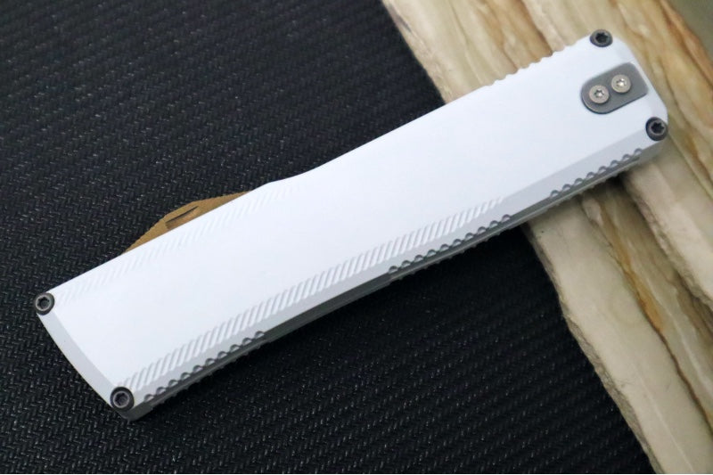 Axial Knives SHIFT V_3 OTF - Hidden White Anodized Aluminum Handle & Bronzed Hardware / Stonewashed Wharncliffe Blade / CPM-Magnacut Steel