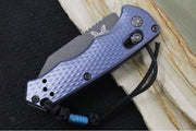 Benchmade 2950BK Partial Immunity Auto - Cobalt Black Cerakote Finish  / CPM-M4 Steel / Wharncliffe Blade / Crater Blue Anodized Aluminum Handle - Northwest Knives