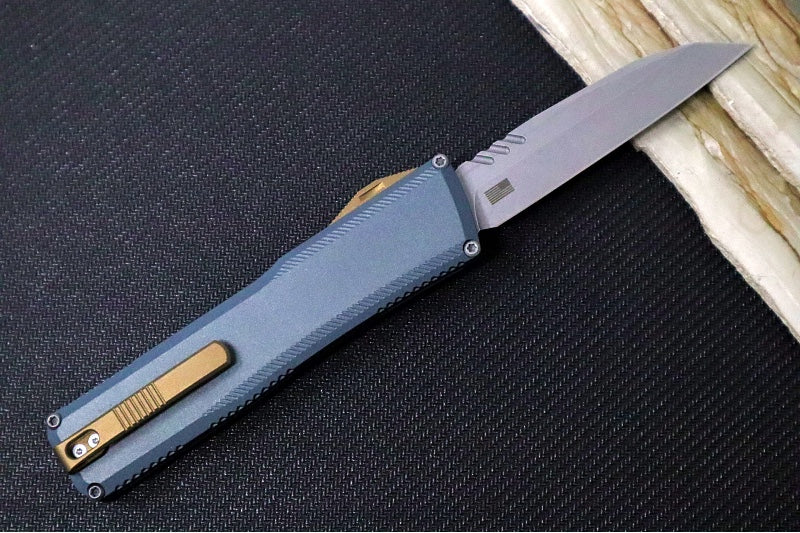 Axial Knives SHIFT V_3 OTF - Navy Anodized Aluminum Handle & Bronzed Hardware / Stonewashed Wharncliffe Blade / CPM-Magnacut Steel - Northwest Knives