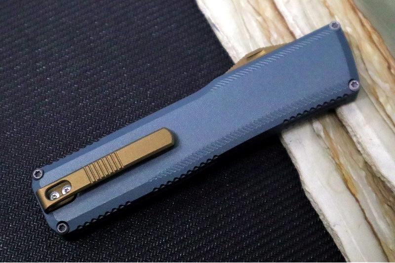 Axial Knives SHIFT V_3 OTF - Navy Anodized Aluminum Handle & Bronzed Hardware / Stonewashed Wharncliffe Blade / CPM-Magnacut Steel