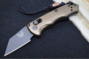 Benchmade 2950BK-1 Partial Immunity Auto - Cobalt Black Cerakote Finish  / CPM-M4 Steel / Wharncliffe Blade / Flat Dark Earth Anodized Aluminum Handle - Northwest Knives