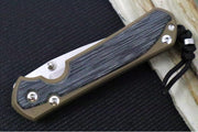Chris Reeve Knives Large Sebenza 31 NWK Exclusive LEFT HAND - Drop Point Blade / CPM-Magnacut Steel / Flat Dark Earth Cerakote Handle with Black Micarta / Black Lanyard with Silver Bead L31-1817 - Northwest Knives
