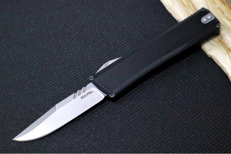 Axial Knives SHIFT V_3 OTF - Black Anodized Aluminum Handle & Stonewashed Hardware / Stonewashed Clip Point Blade / CPM-Magnacut Steel