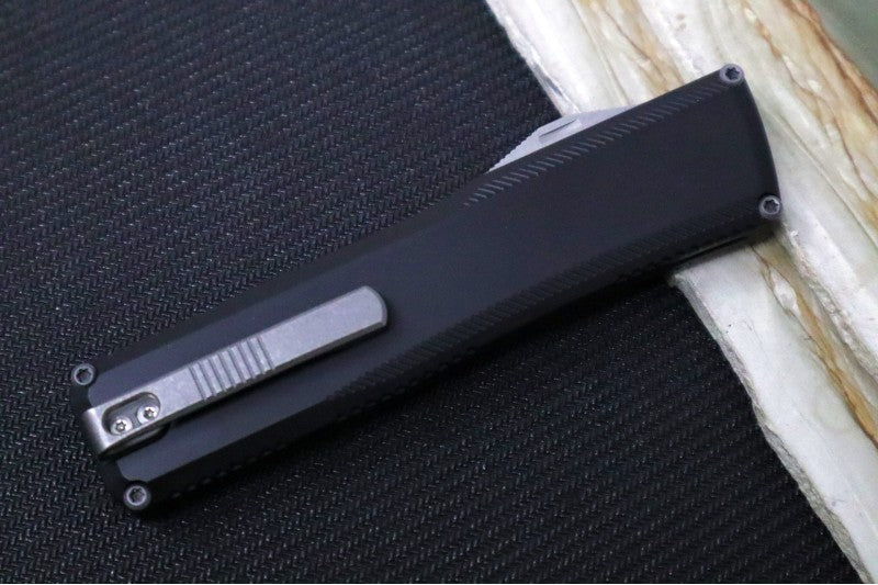 Axial Knives SHIFT V_3 OTF - Black Anodized Aluminum Handle & Stonewashed Hardware / Stonewashed Clip Point Blade / CPM-Magnacut Steel