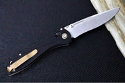 Benchmade 710-25 SEVEN | TEN  - Recurve Drop Point Blade / M390 Steel / Black Machined Aluminum Handle / FDE PVD Accents - Northwest Knives