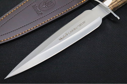 Muela Knives Caribu.A Fixed Blade - Genuine Stag Handle / X50CrMoV15 Stainless Blade / Leather Sheath