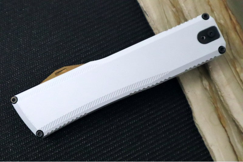 Axial Knives SHIFT V_3 OTF - Hidden White Anodized Aluminum Handle with Black & Bronzed Hardware / Blackwash Dagger Blade / CPM-Magnacut Steel